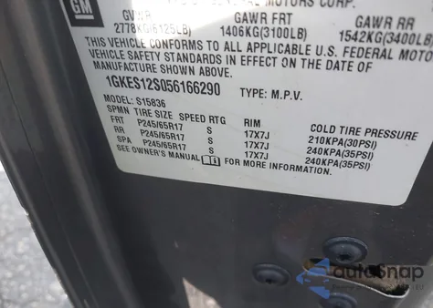 2005 GMC Envoy Xuv Sle from USA, damaged, VIN 1GKES12S056166290